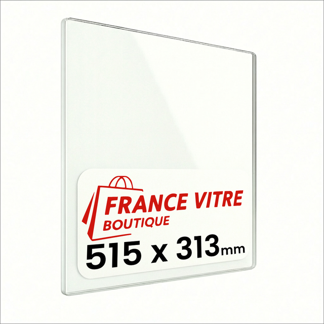 515 x 313 x 4 mm - Vitre de cheminée pour insert et poêle à bois - verre de rechange - France Vitre - jusqu'à 800°C - 313x515 mm