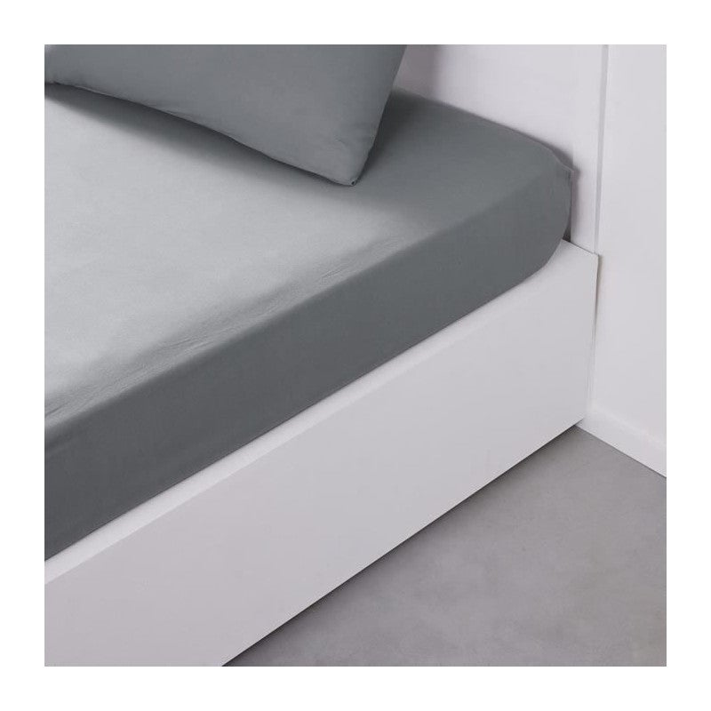 Drap housse 2 personnes uni coton ESSENTIAL - 3