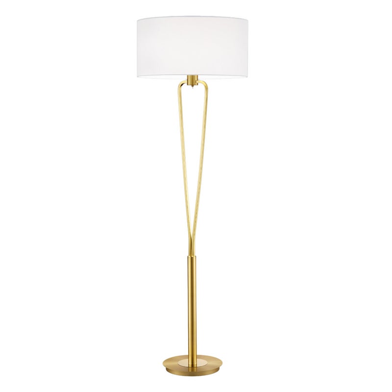 Lampa podłogowa stojąca Paris złoto-biała 1xE27x60W wym: 160 x 50 x 50 cm tkanina Trio