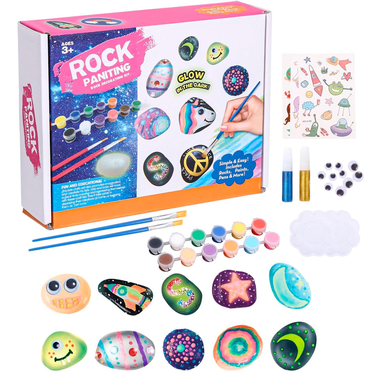 GUHAOOL Kit Pittura di Conchiglie per Bambini con 24 Colori, Plastilina