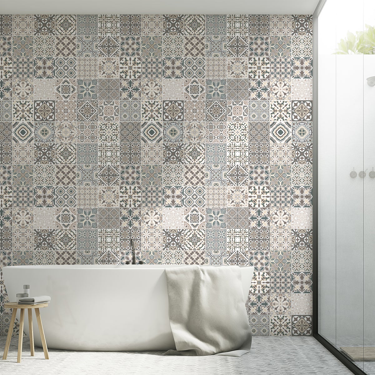 30 vinilo baldosas azulejos paskal - adhesivo de pared - revestimiento sticker mural decorativo - 30stickers20x20cm