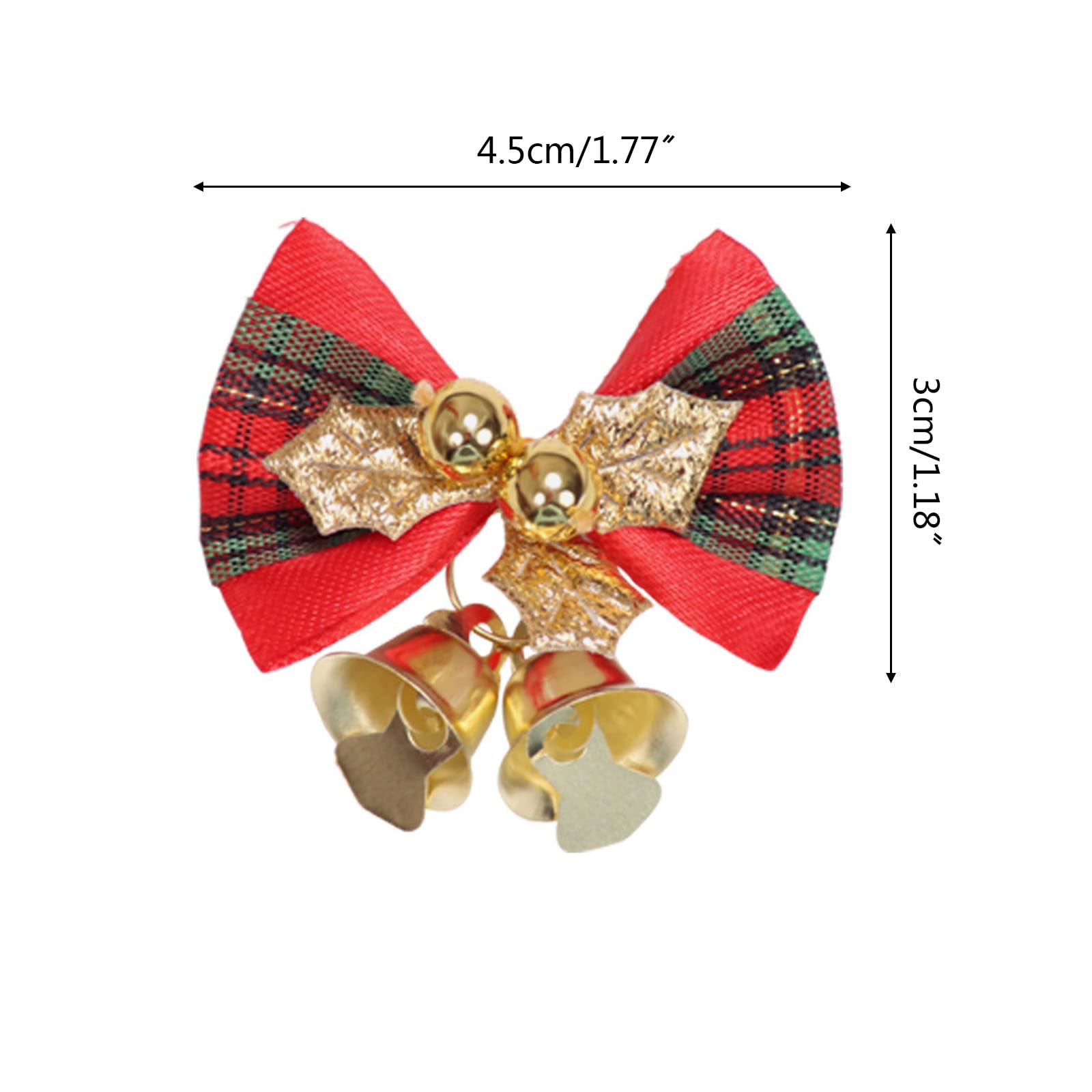 Mini nœud de noël avec cloches, 20 pièces, ornements miniatures de noël, décorations cadeaux pour guirlande d'arbre de noël, décor suspendu - 4
