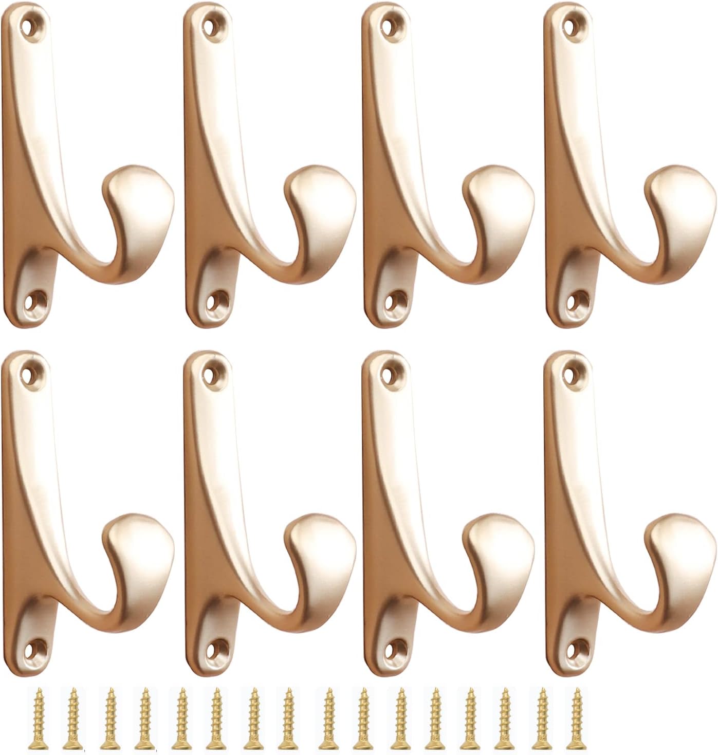 Juego de 8 ganchos metálicos de pared con tornillos de montaje, gancho ...