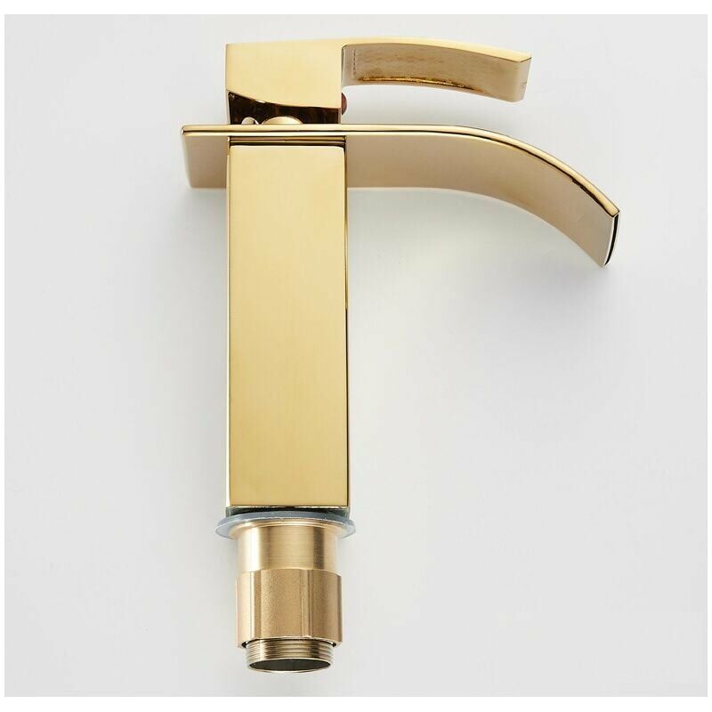 Robinet Robinet monotrou pour bassin chaud et froid de luxe Robinet cascade doré (court) - 4