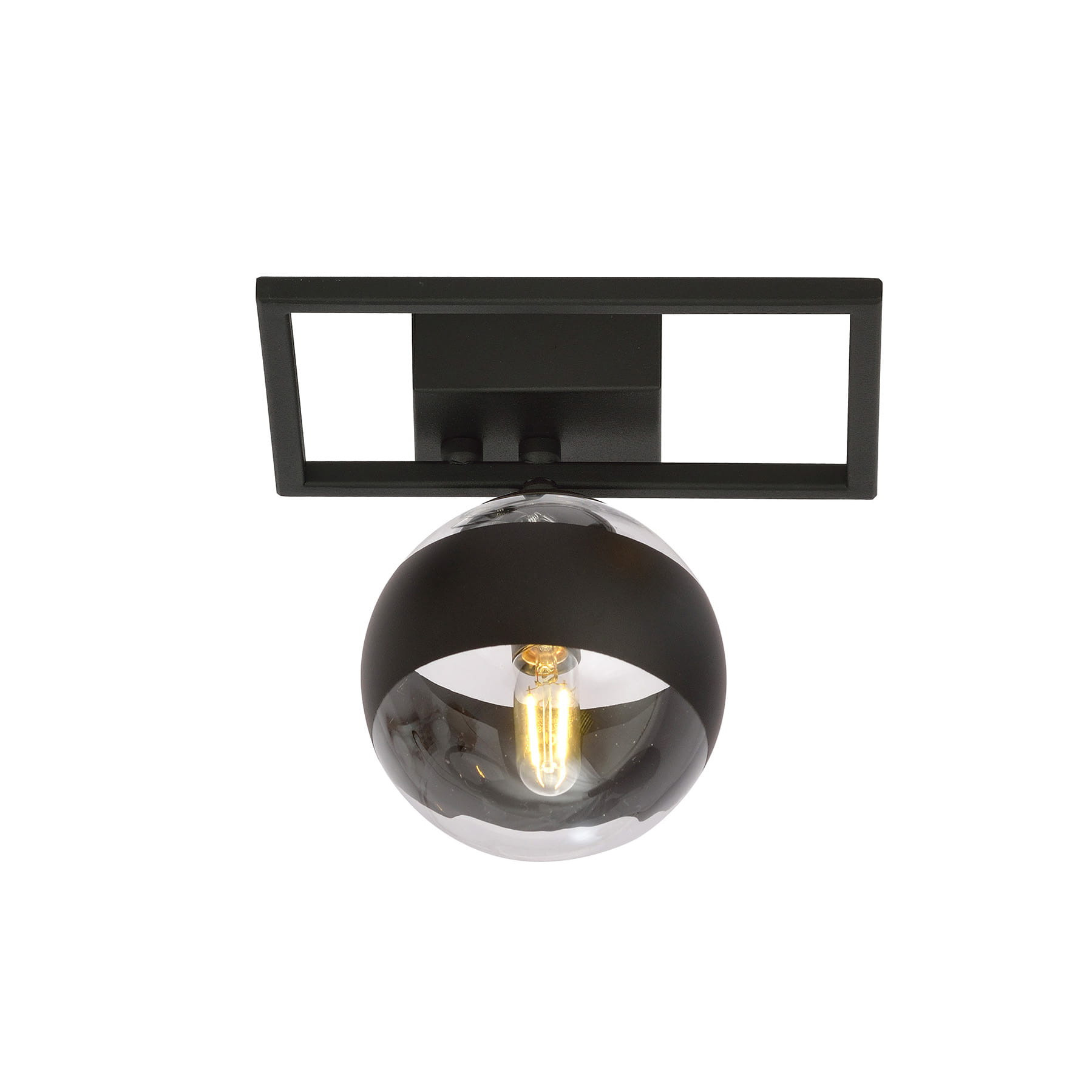 Lampa sufitowa Imago czarno-przezroczysta 1xE14x10W wym: 21 x 20 cm metal Emibig