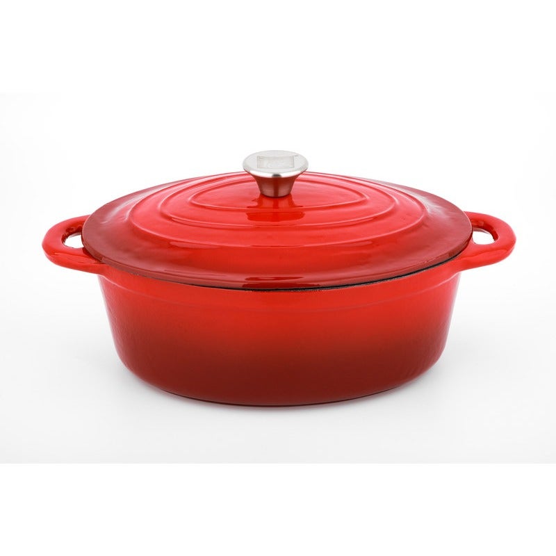 Fuente de horno de hierro fundido con tapa xanten 37 x 22 cm roja