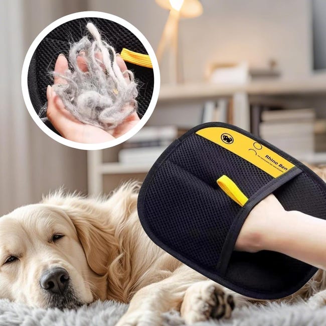 Lot de 2 gants de toilettage double face pour animaux domestiques, antistatiques, pour le lavage, l' des poils, le toilettage - 5