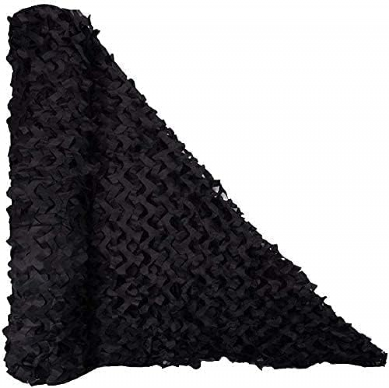 Żagiel przeciwsłoneczny prostokątny, siatka maskująca, wzór kamuflażowy, 5x8m, czarny