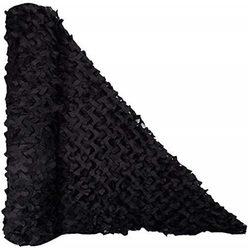 Żagiel przeciwsłoneczny prostokątny, siatka maskująca, wzór kamuflażowy, 5x8m, czarny