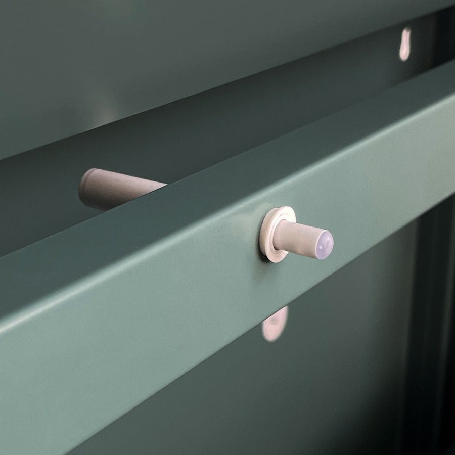 Scarpiera 4 ante 80x14,2x136 cm in metallo verde - 6