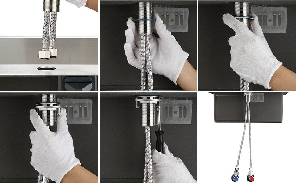 Mitigeur de Cuisine Rabattable, Pivotant à 360°,Robinet de Cuisine avec Poignée Pliable Contre Fenêtre, Robinet Mitigeur Evier Acier Inox 304 - 9