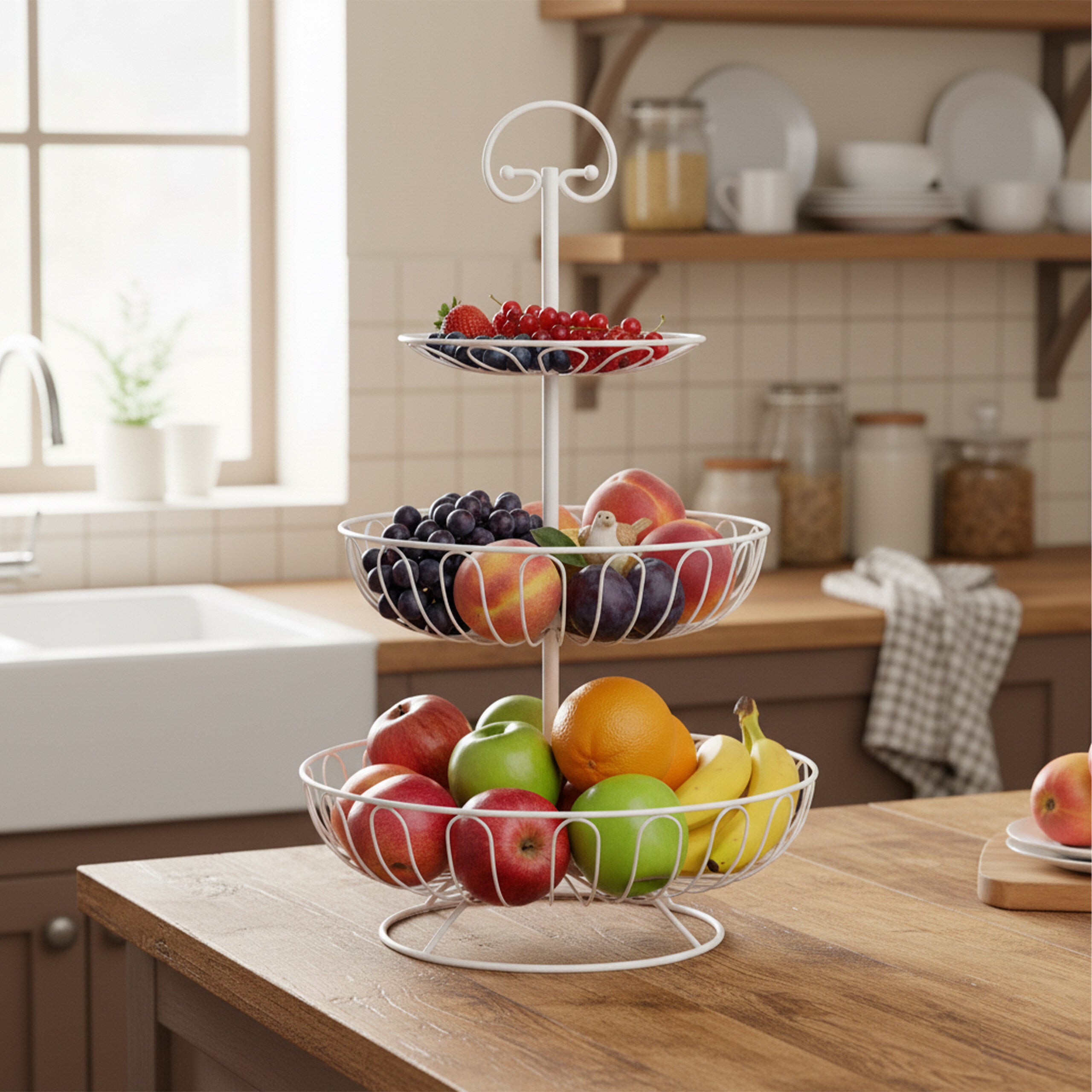 Upriver Alzata Girevole 3 Livelli In Metallo Nero - Porta Dolci, Biscotti E Frutta Per Feste E Buffet