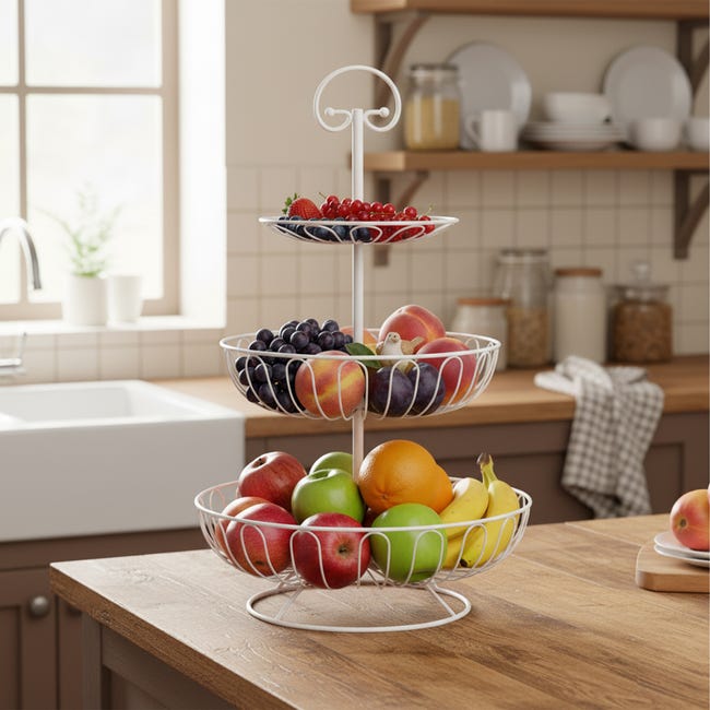 Upriver Alzata Girevole 3 Livelli In Metallo Nero - Porta Dolci, Biscotti E Frutta Per Feste E Buffet