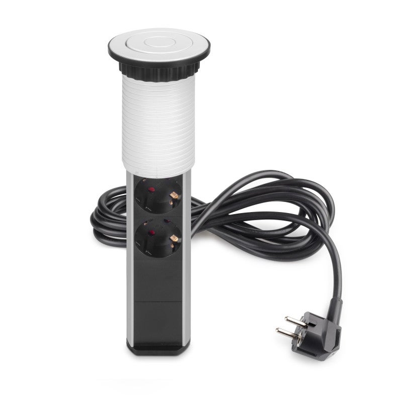 Emuca Multiconector extraível Vertikal, EU, Pintado branco, Plástico e Alumínio - 9