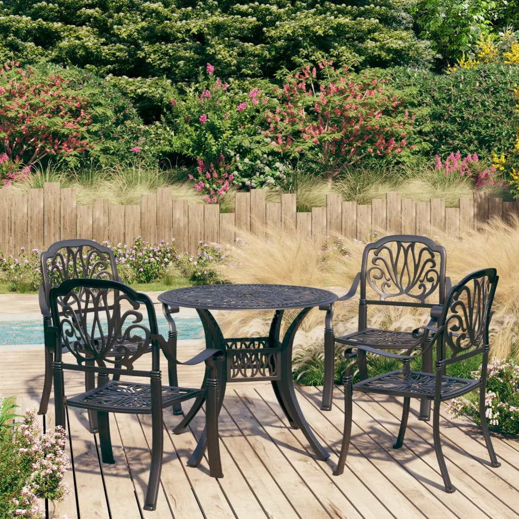 VidaXL Set da Bistrot 5 pz in Alluminio Pressofuso Nero Leroy Merlin