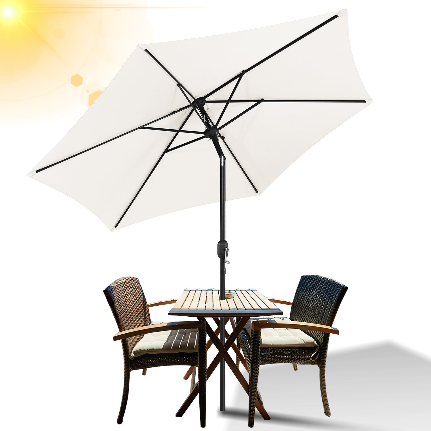 Doppler Ombrellone Rettangolare 190x290 Cm In Alluminio – Con Manovella, Inclinabile, Tessuto Impermeabile, Protezione UV 80+, Per Balcone E Terrazza - 2