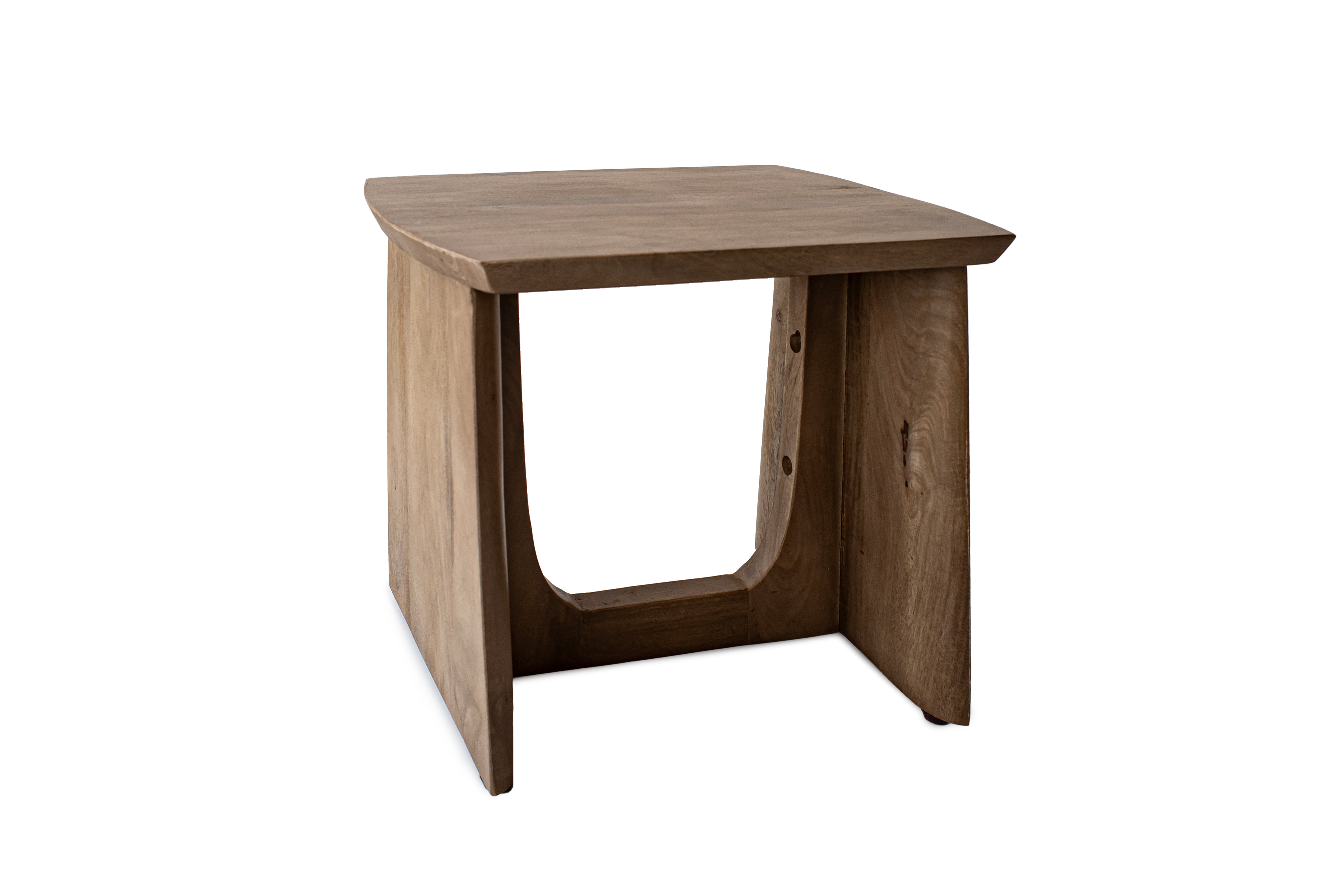 Kwadratowy stolik pomocniczy z naturalnego drewna 1044 45x35x45 cm