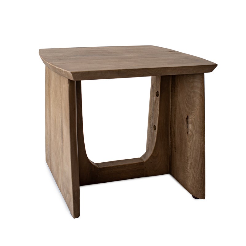 Kwadratowy stolik pomocniczy z naturalnego drewna 1044 45x35x45 cm