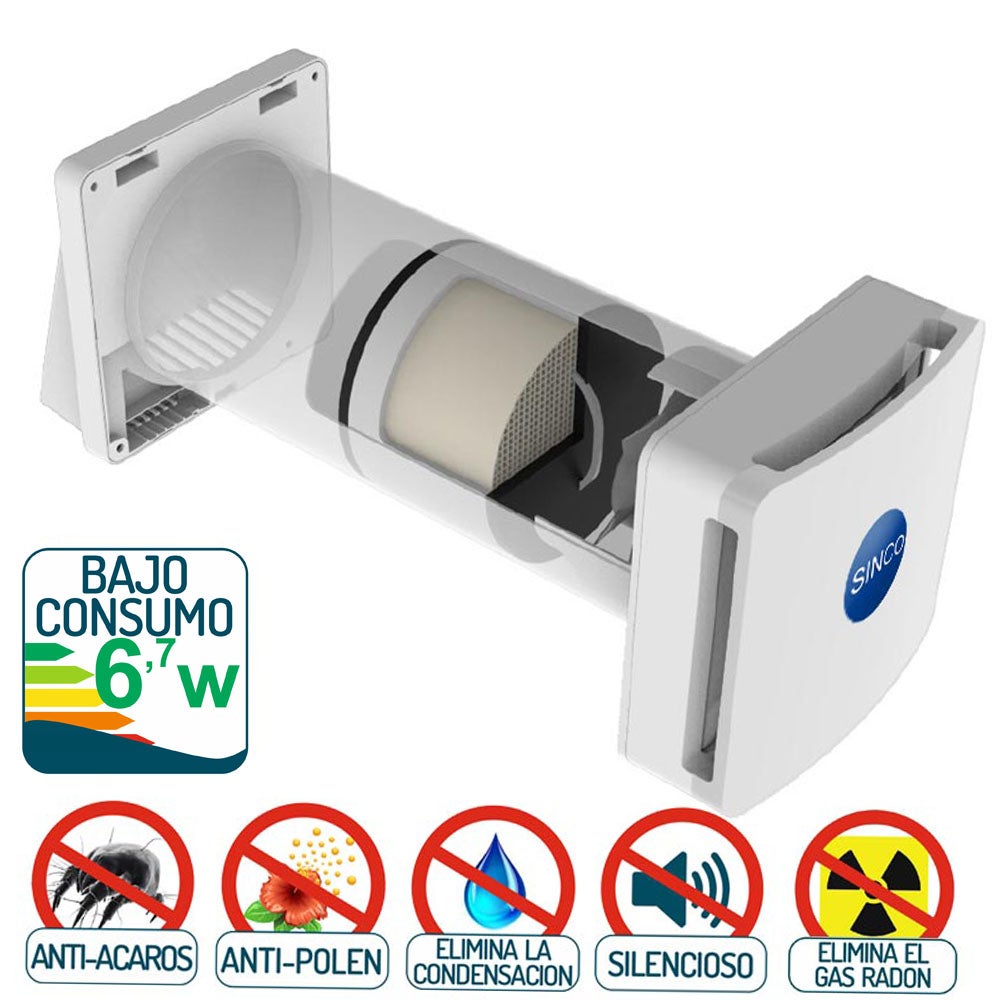 Sistema de Ventilação Forçada SINCO Studio (Equipamento e Acessórios) - Elimina a condensação e o gás radão em habitações até 40m² - 5