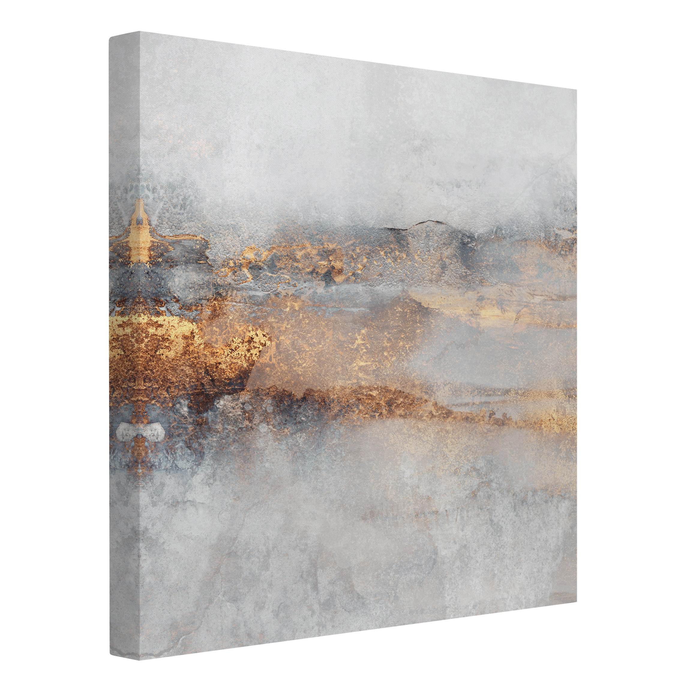 Impression sur toile tableau sur toile châssis gris art à motifs abstrait peinture 54 cuisine chambre à coucher salon couloir 80 x 80 cm - 4