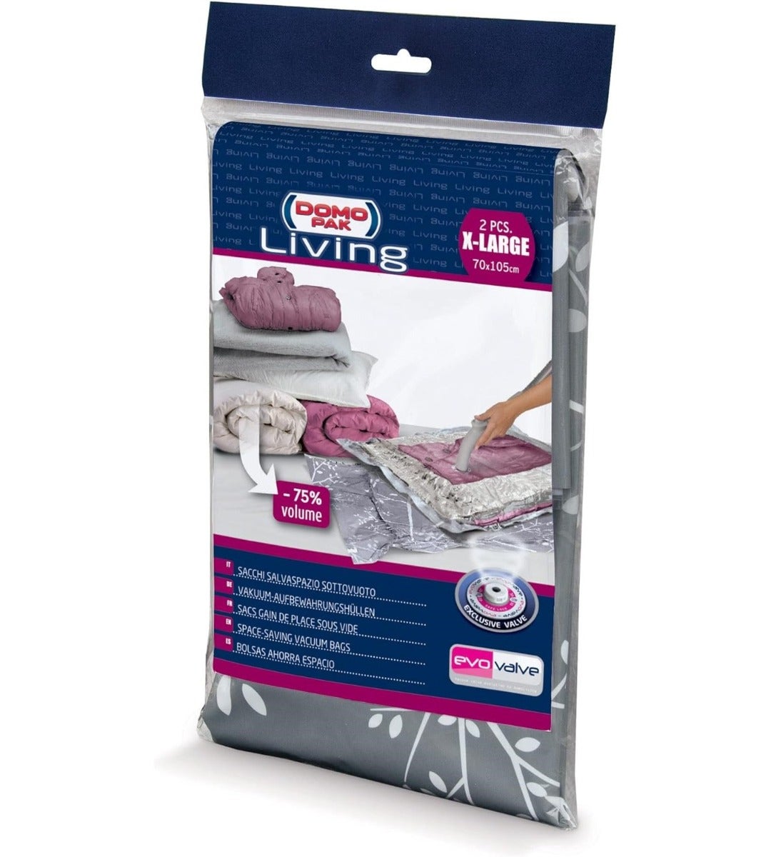 Busta Sacco Salvaspazio Sacchetto Sottovuoto Cm80x130 Aspirapolvere Vestiti - Foto 10