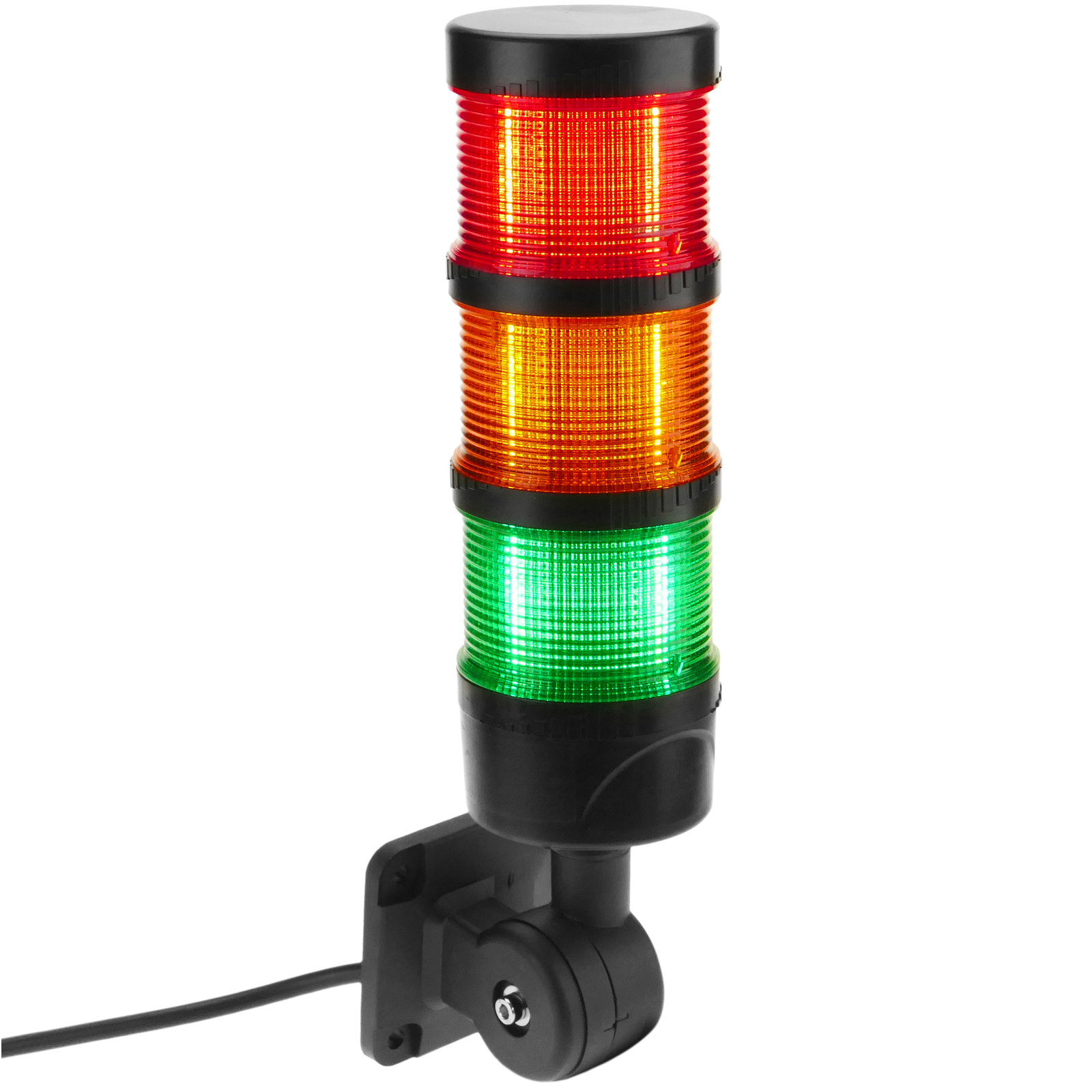 Lampada A Torre Di Segnalazione LED 3 Livelli Con Cicalino – Luce Di Allarme Per Macchine Industriali, Base Rotante 180° E IP54