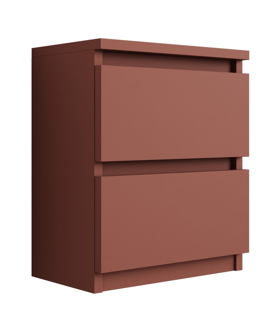 Szafka nocna stojąca z dwiema szufladami – 45 ×36 × 36 cm – kolor: Cegła