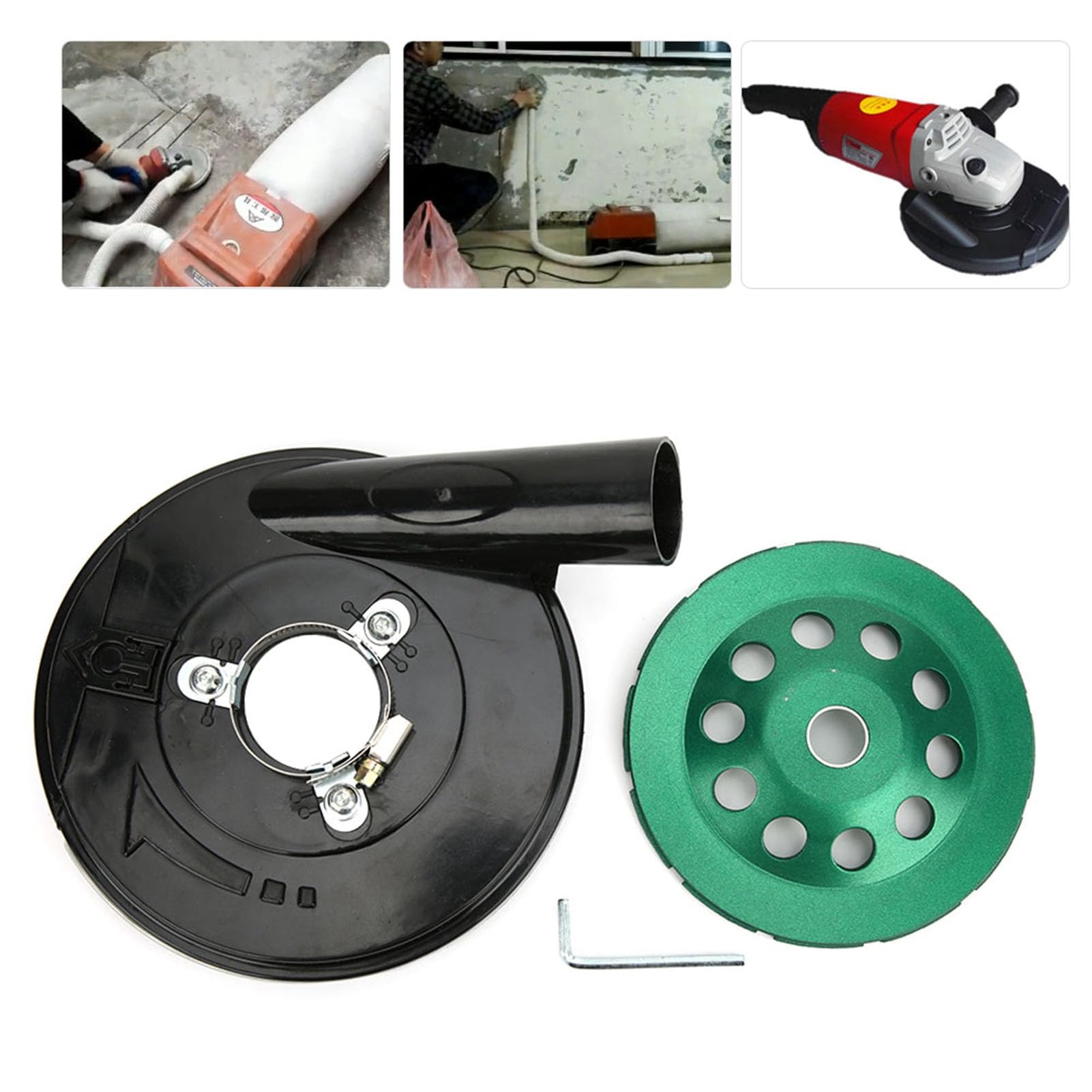 Capot de protection anti-poussière pour meuleuses d'angle de type 150, accessoires + meule - 5