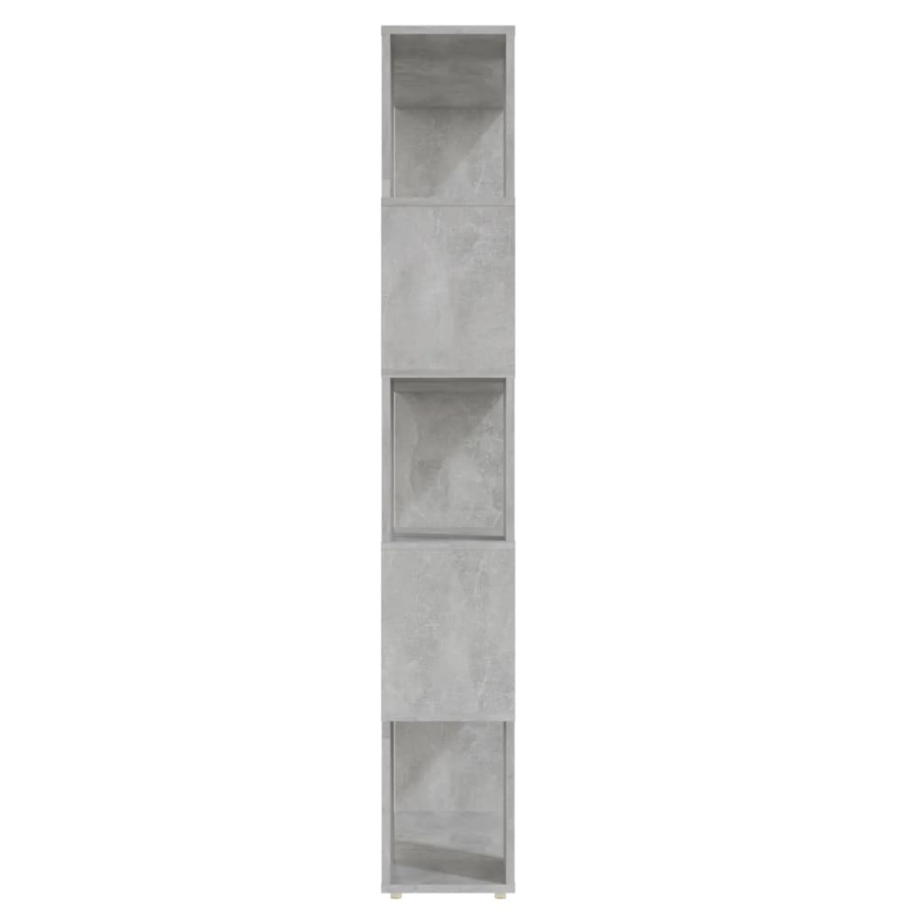 Bibliothèque de séparation, gris béton, pour le salon, 80 × 24 × 155 cm - 4