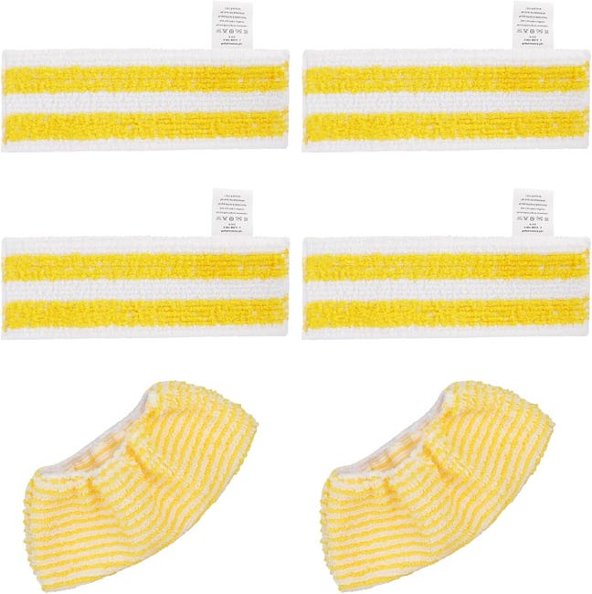 Zestaw 6 ściereczek z mikrofibry Easyfix - kompatybilny z Karcher SC1 do SC5 - 4 chusteczki + 2 nakładki