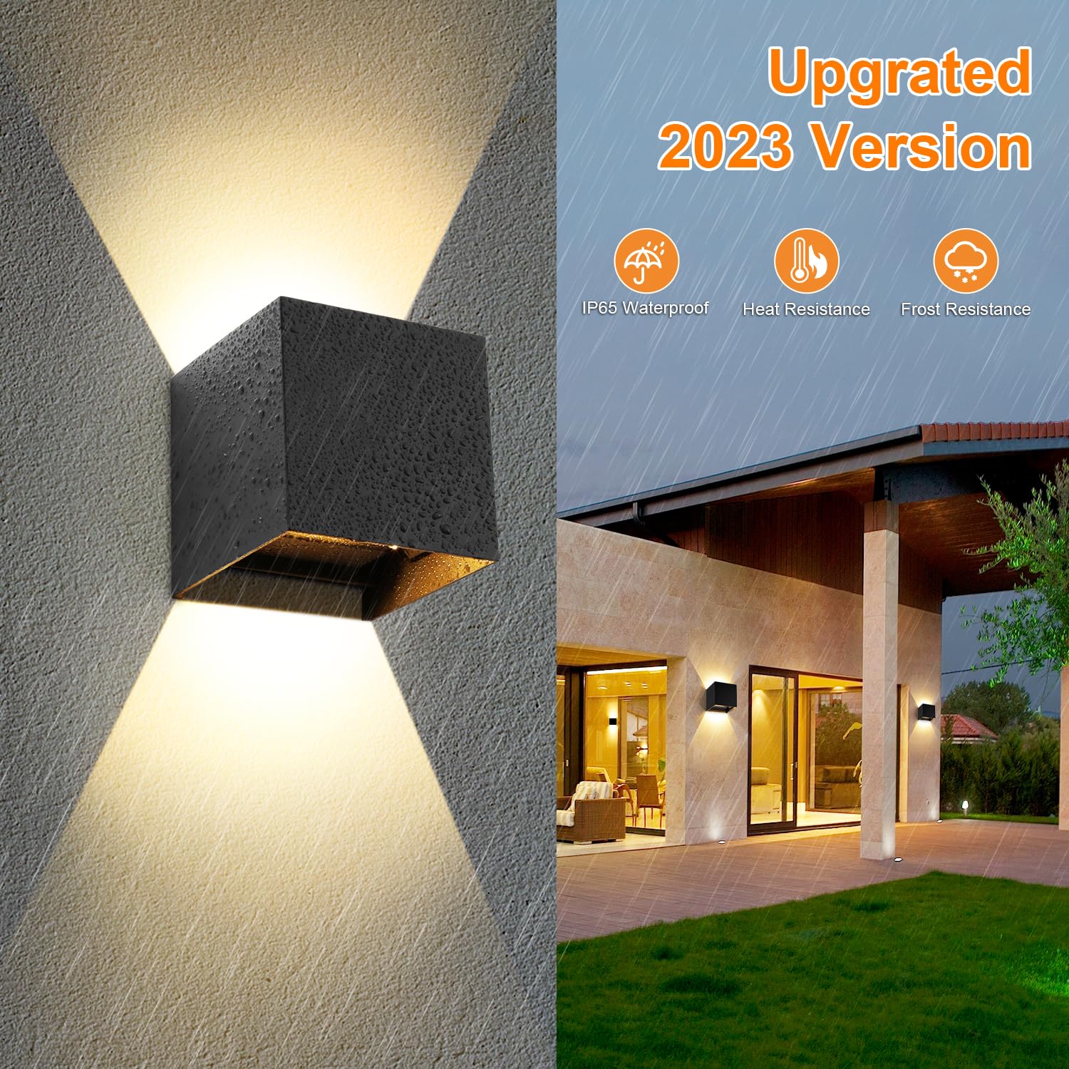 4 Uds luces de pared 12W ángulo de haz ajustable impermeable IP65 iluminación de pared exterior 3000K lámpara de pared - 2