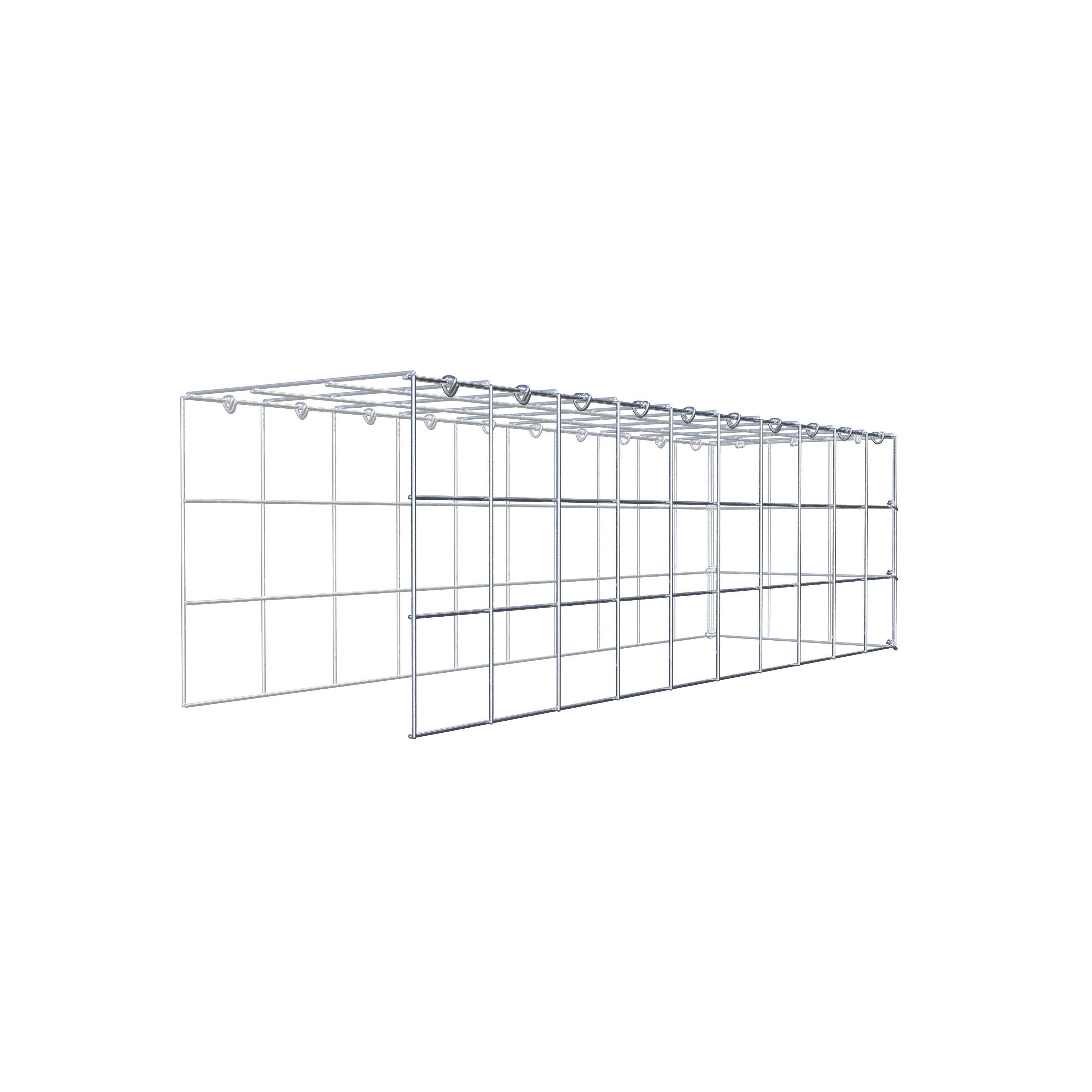 Gavión para ampliar y apilar, 100x30x30cm (LxHxP), malla 10 x 10cm, sin rejilla frontal ni inferior - 6