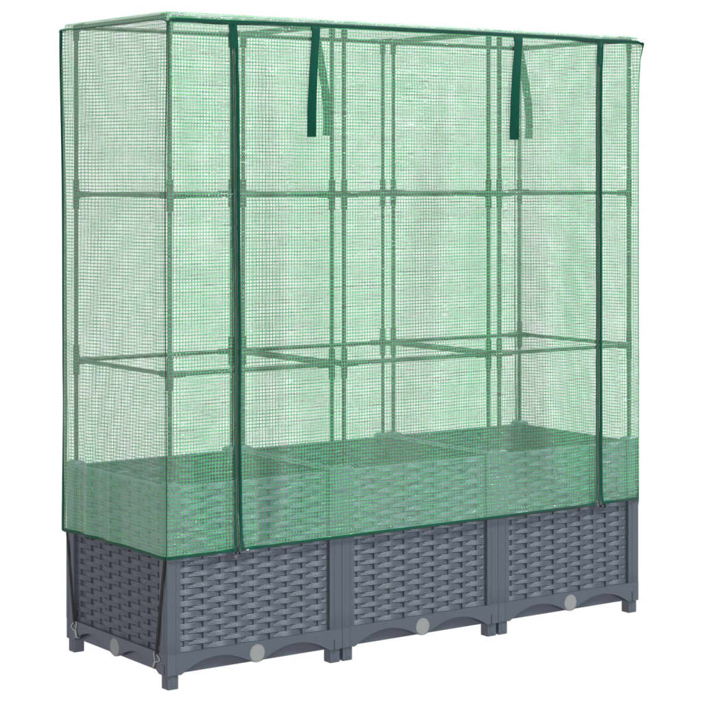 Maison Exclusive - Jardinière surélevée avec housse aspect rotin 120x40x138 cm - 2