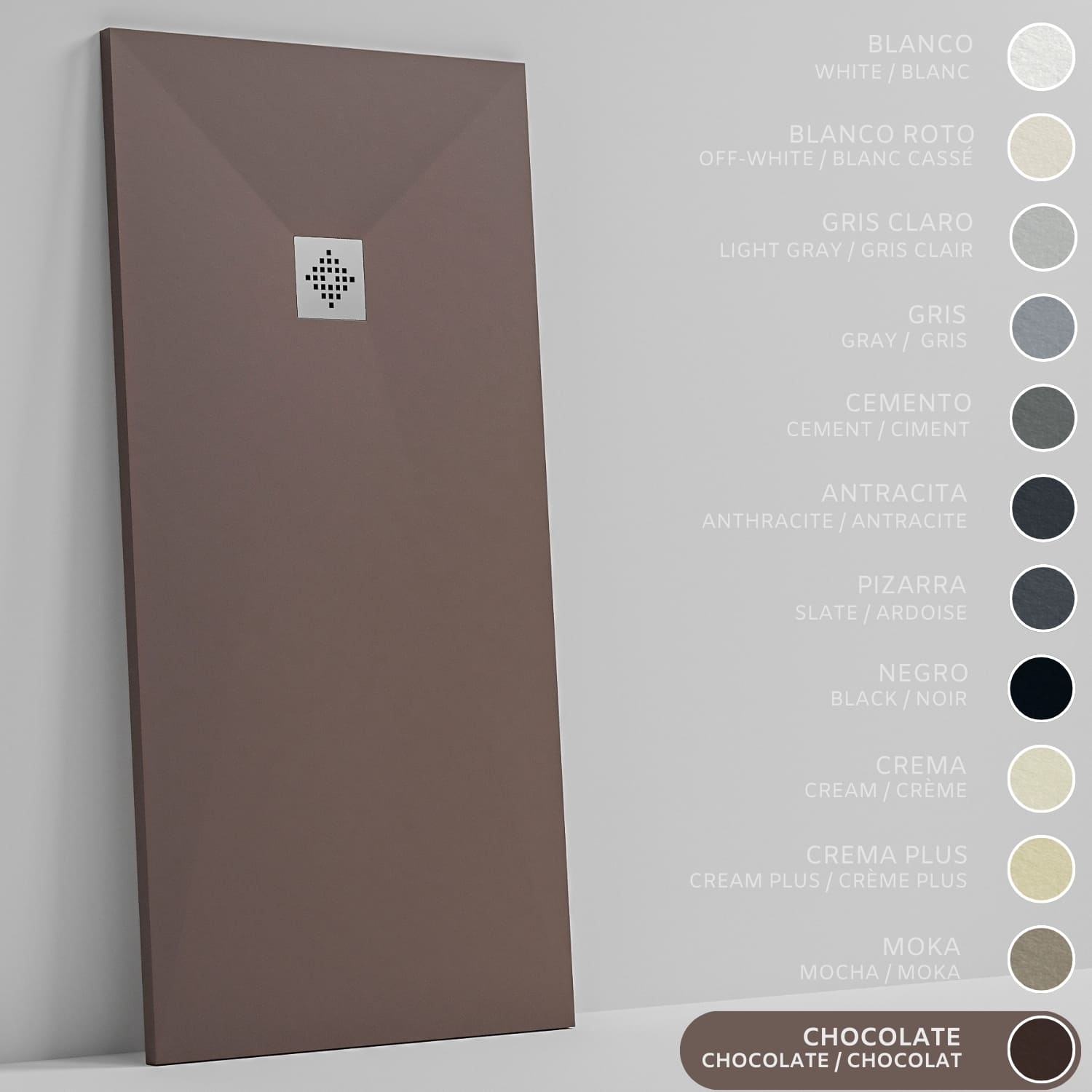 SOULHOME Brodzik prysznicowy– Żywica– Gel Coat– Gładka/Kamienna tekstura – Antypoślizgowy – Kolor czekoladowy – 210X75- Niski 3 cm– Standard