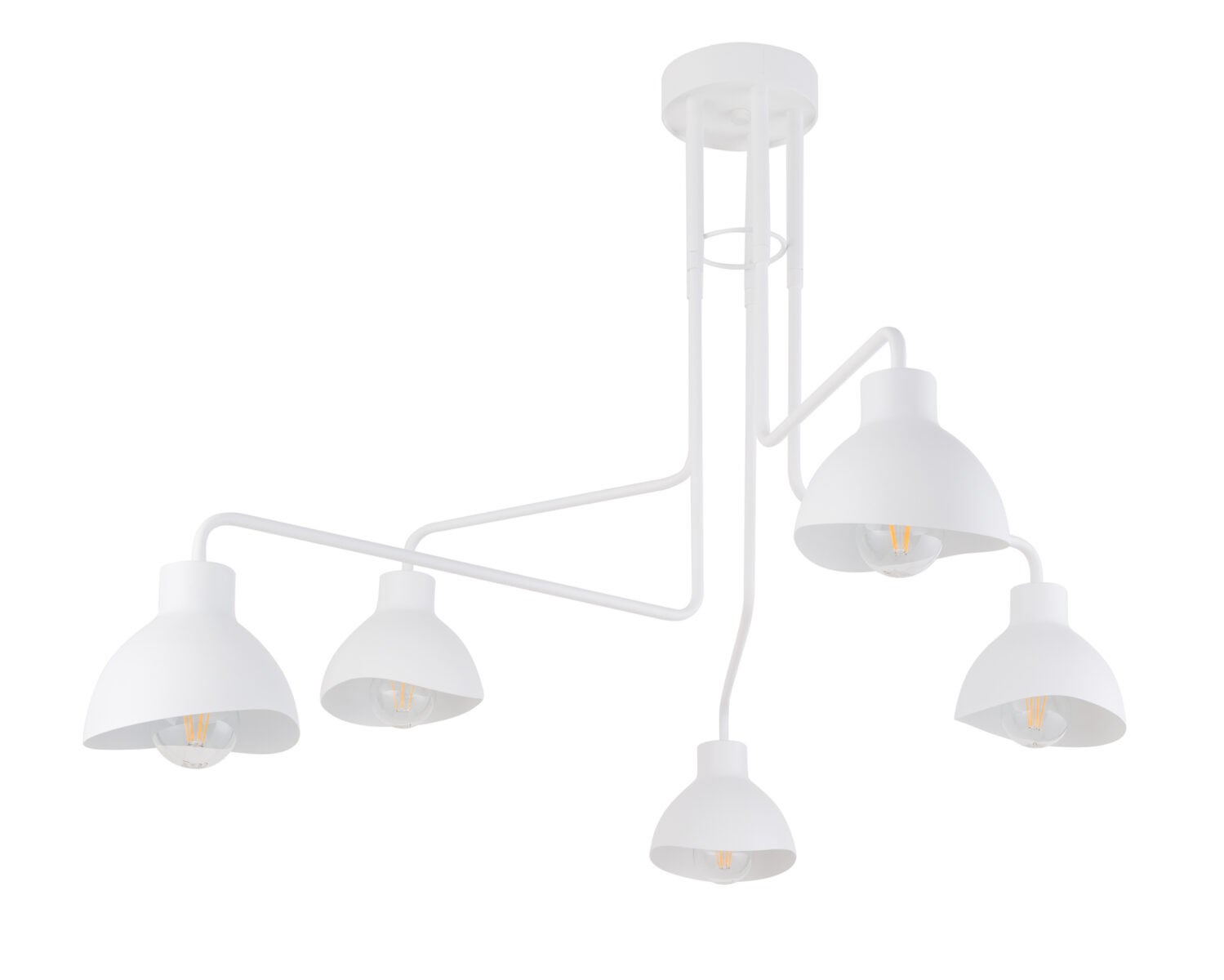 Lampa sufitowa wisząca Holi biała 5xE27x15W minimalistyczna wym: 63 x 104 x 80 cm metal SIGMA