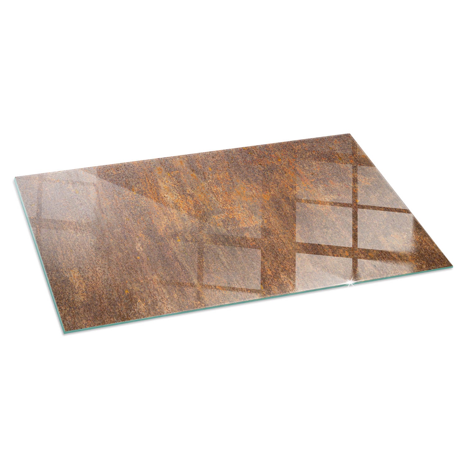 Prostokątna płyta szklana ochronna pod piecyk, kominek - 100x50 cm - Tekstura rdzy na metalu - TULUP