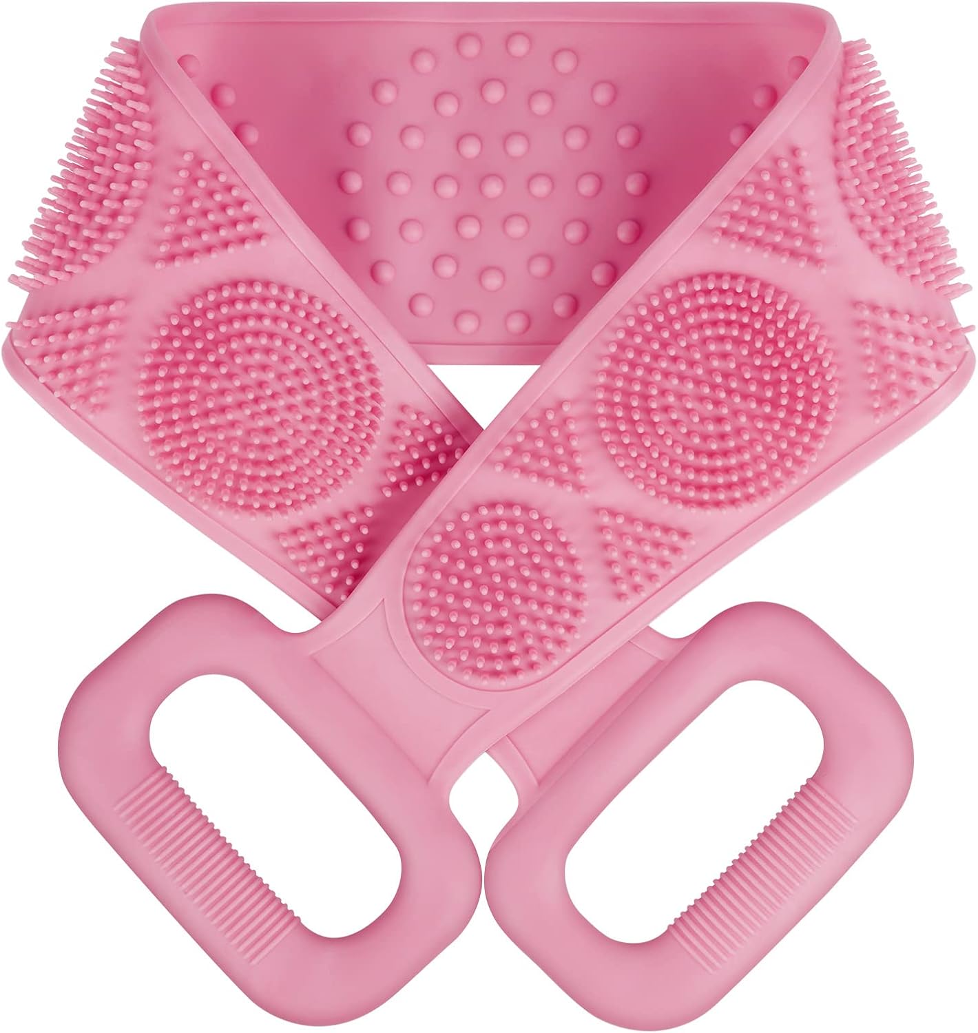 1 szt. (różowy) Brosse de Bain, Longueur Brosse Arrière en Silicone Brosse Silicone Pour Dos Double Face, Brosse pour Le Dos de la Douche