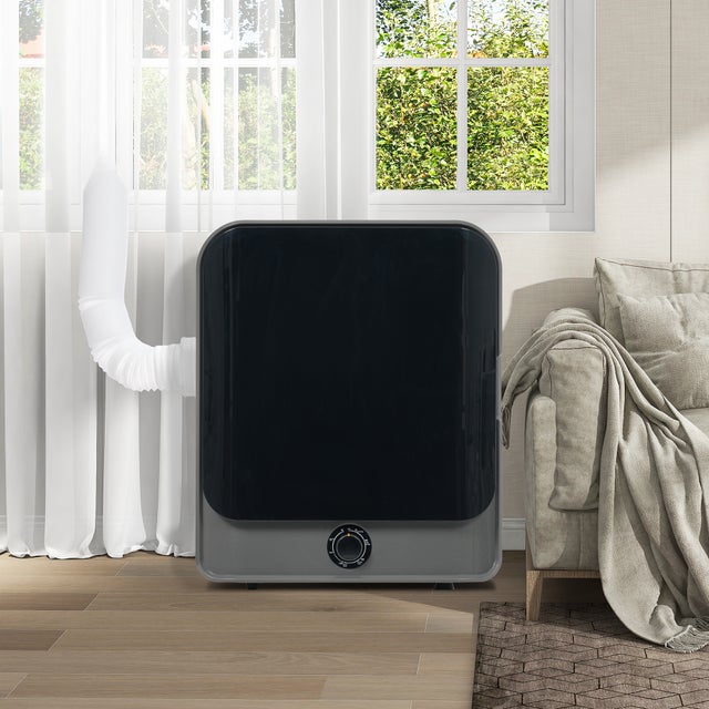 Suszarka bębnowa ścienna z wywiewem 3 kg / 830 W z 5 programami - Klasa energetyczna G - 49,5 x 43,5 x 59,5 cm - Szara