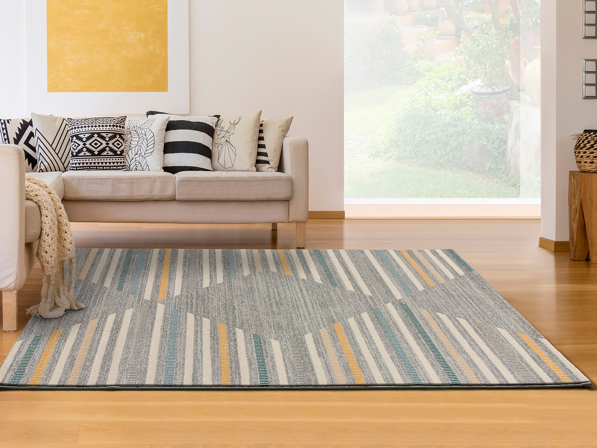 Alfombra interior multicolor rectangular 160 x 230 cm debbi étnico - atticgo