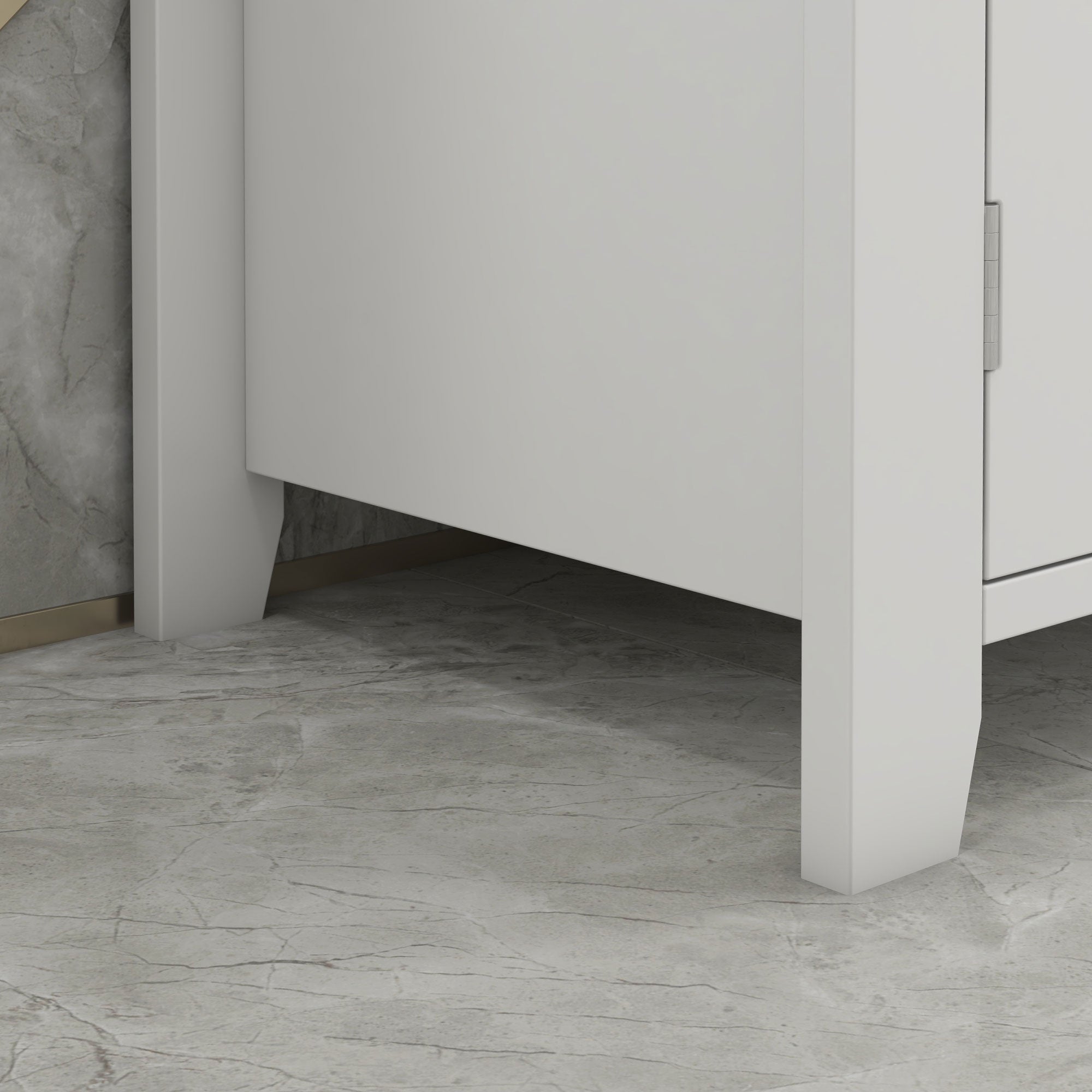 Kleankin armoire de toilette avec 2 portes et pied 60x30x60 cm blanc_834-306 - 5