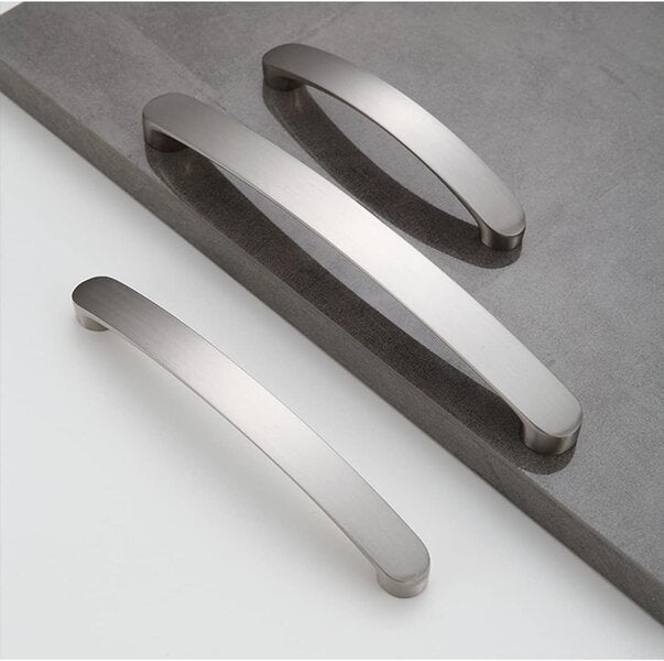 Set de 10 mânere pentru uși de sertar de bucătărie din oțel inoxidabil lustruit, 128 mm 10buc