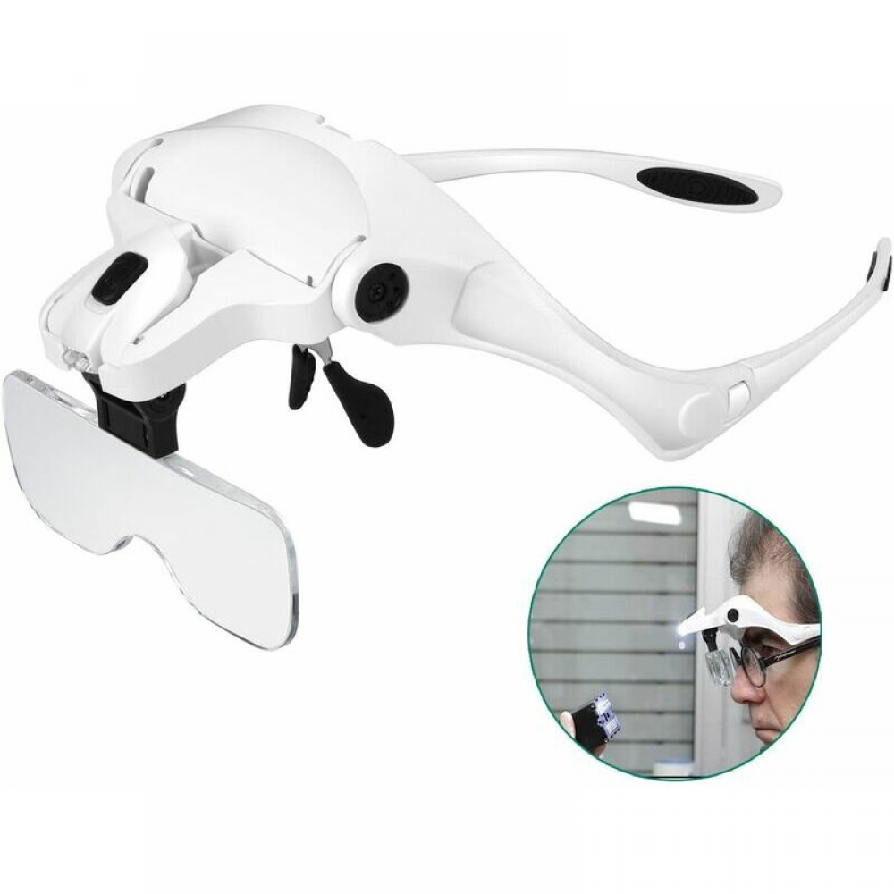 Loupe à 2 LED - Loupe à lentille éclairée adaptée à la lecture, à la