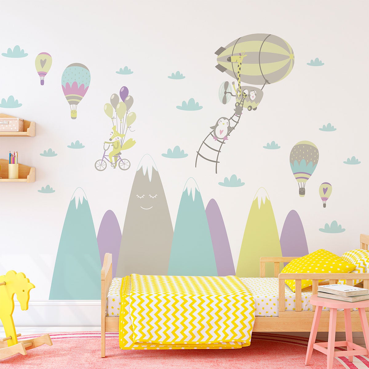 Adesivo di montagna scandinavo animali fantastici - Sticker adesivo - adesivi murali - 40x60cm - 5