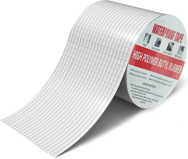 10cm X 5m Ruban Adhesif Etanche, Butyle En Aluminium Bande D'étanchéité, Bande Etancheite Autocollante, Bande Etancheite Toiture