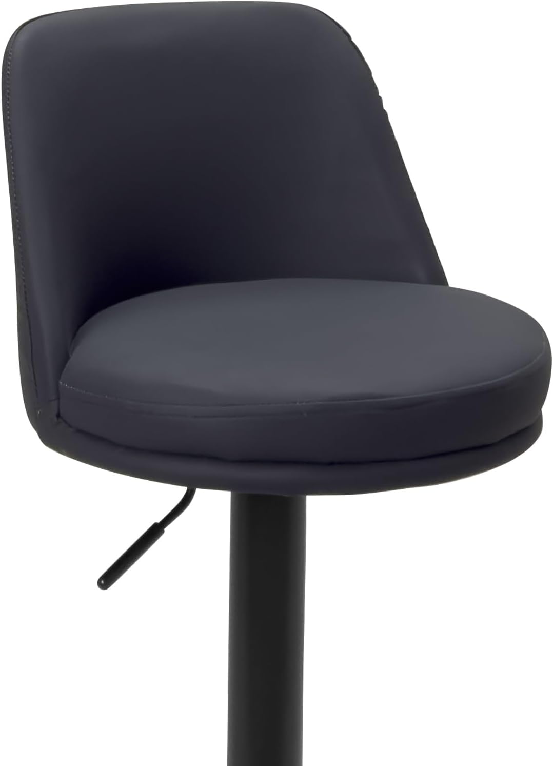 Lot de 2 tabourets de bar, assise ronde, haut dossier, réglable, pivotant rif (noir) - 4