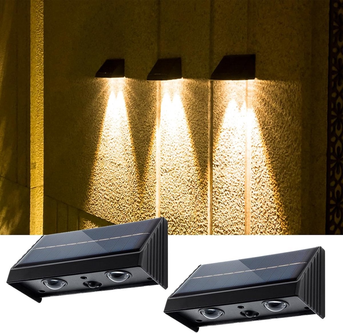 Iluminat solar decorativ pentru exterior, pentru grădini, rezistent la apă IP54, iluminat pentru scări, aplice, potrivit pentru garduri, terase...