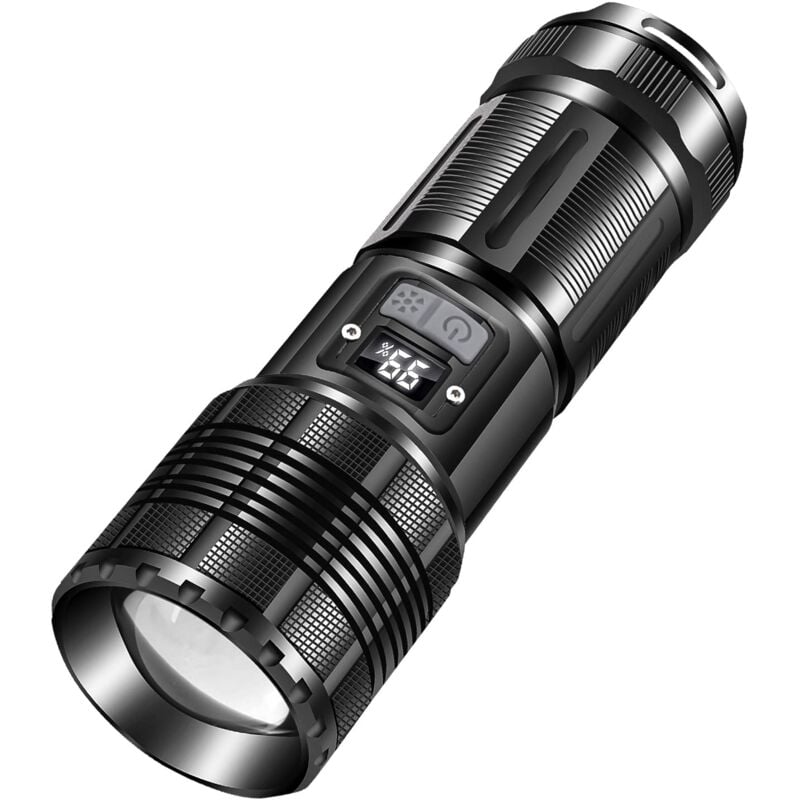 Bardzo mocna latarka LED, wbudowany akumulator 6000 mAh z cyfrowym wskaźnikiem zasilania LED, odpowiednia do biwakowania, w sytuacjach awaryjnych