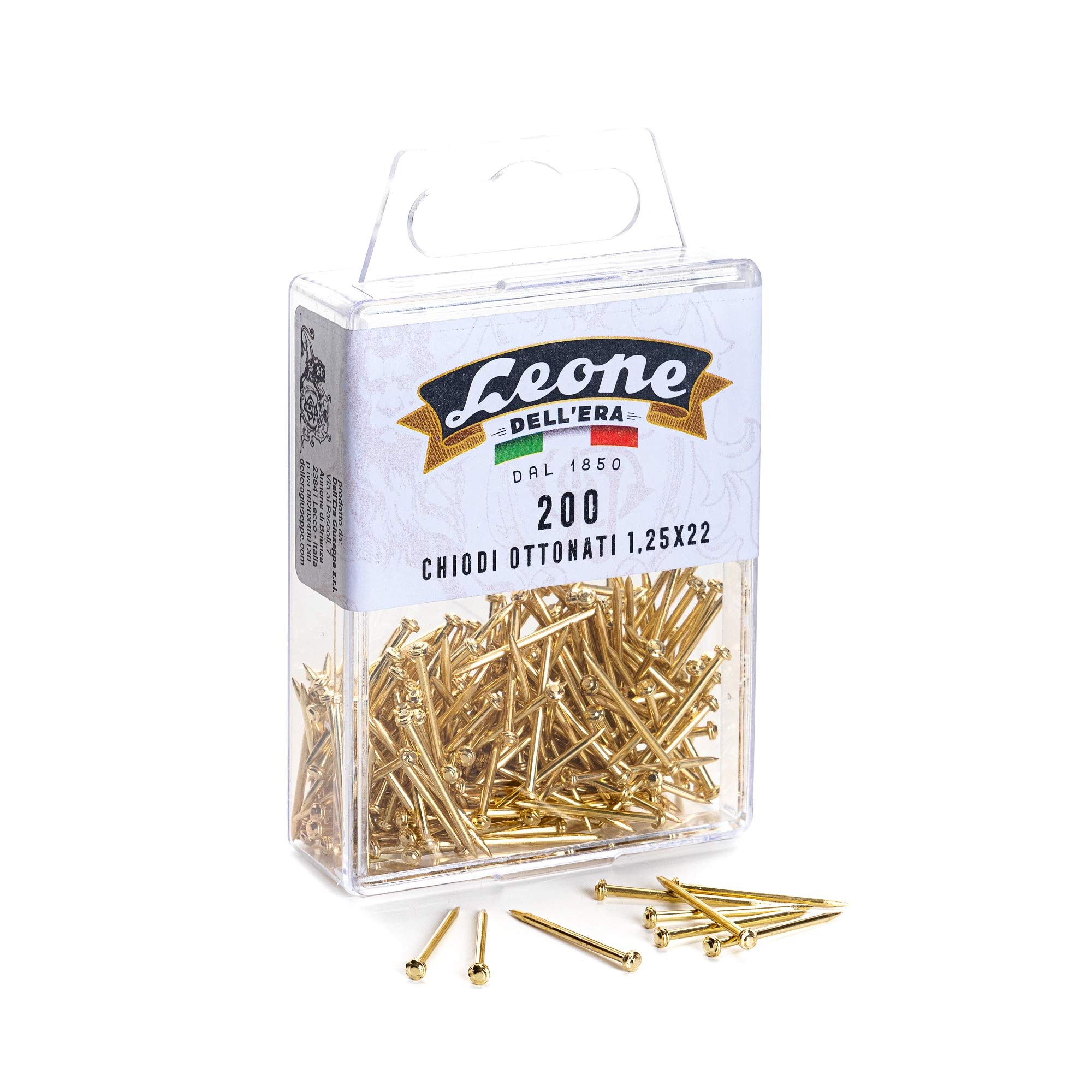 Leone Dell'Era Chiodi Per Appendere Quadri - 200 Pezzi Ottonati, 1.25x22 Mm, Made In Italy - Foto 8