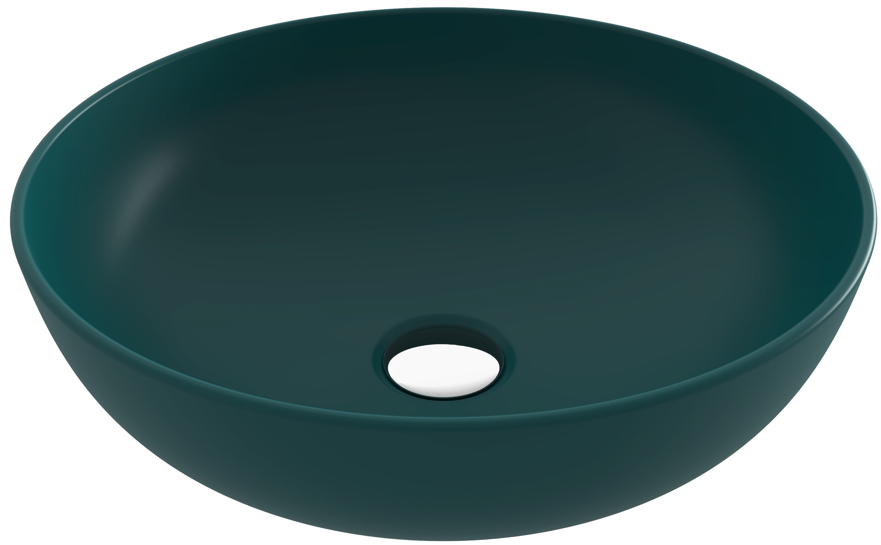 BOCCHI SOTTILE SLIM LINE Umywalka nablatowa okrągła 38cm Petrol Green (Mat)