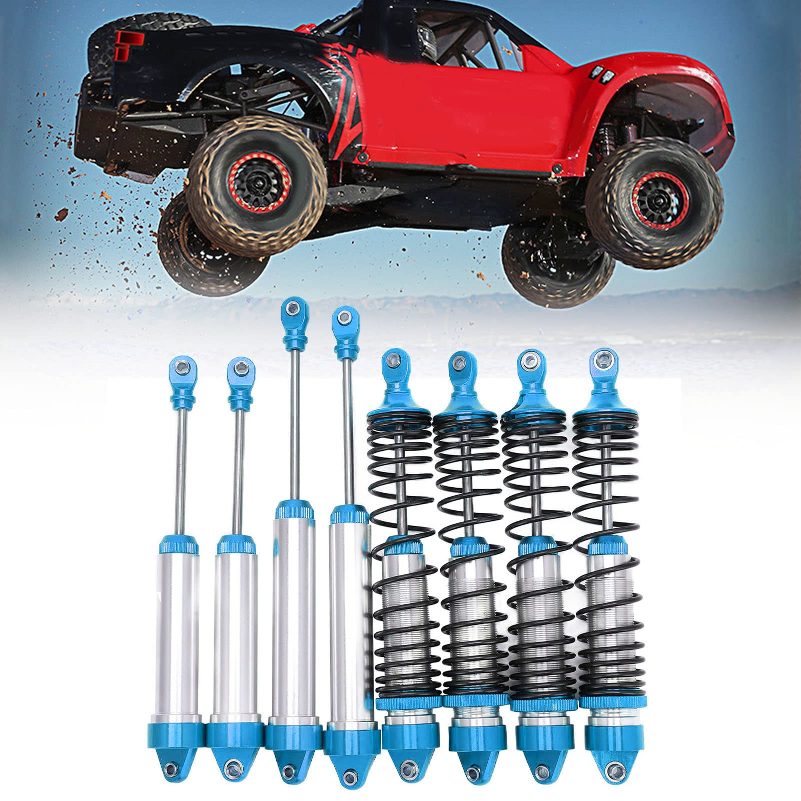 Set di ammortizzatori RC Ammortizzatore anteriore e posteriore in lega di alluminio per TRAXXAS UDR (blu) - 4